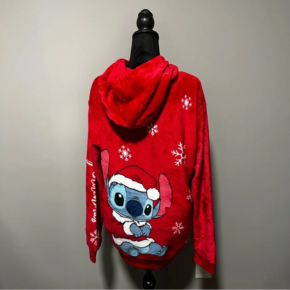 NWOT Disney Stitch Christmas Red Cozy Hoodie